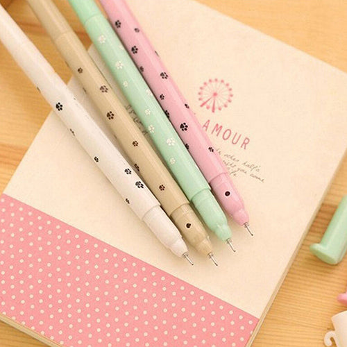 4Pcs Cute Cat Kawaii Black 0.5mm Gel Ink Roller Ball Point Pen Fine Korean Gift