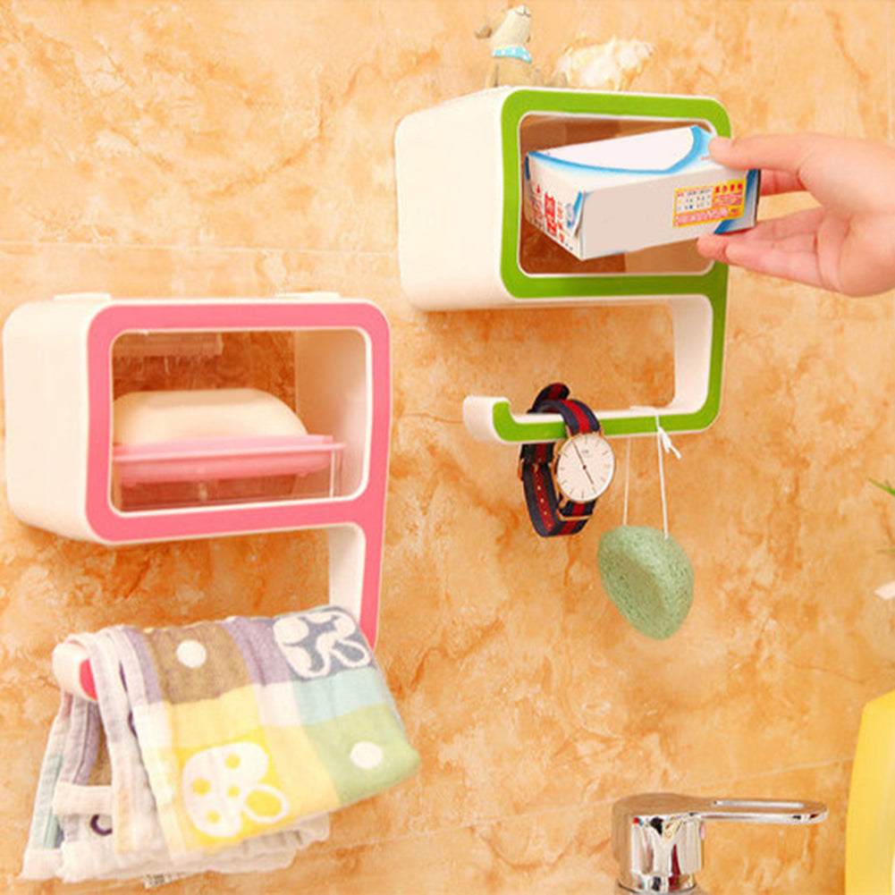 9 Shape Detachable Wall Hanging Storage Rack Bathroom Towel Organizer Holder