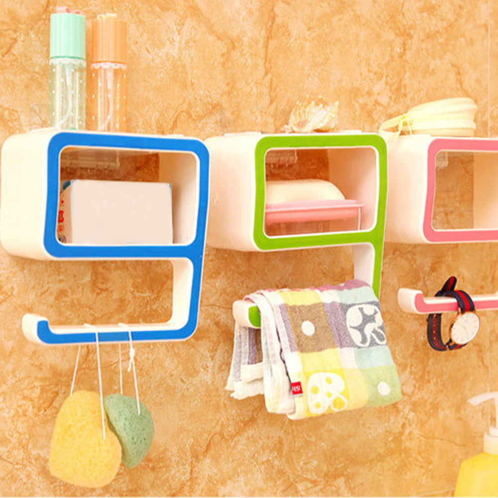 9 Shape Detachable Wall Hanging Storage Rack Bathroom Towel Organizer Holder