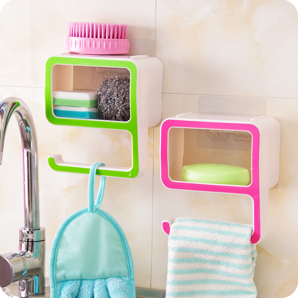 9 Shape Detachable Wall Hanging Storage Rack Bathroom Towel Organizer Holder