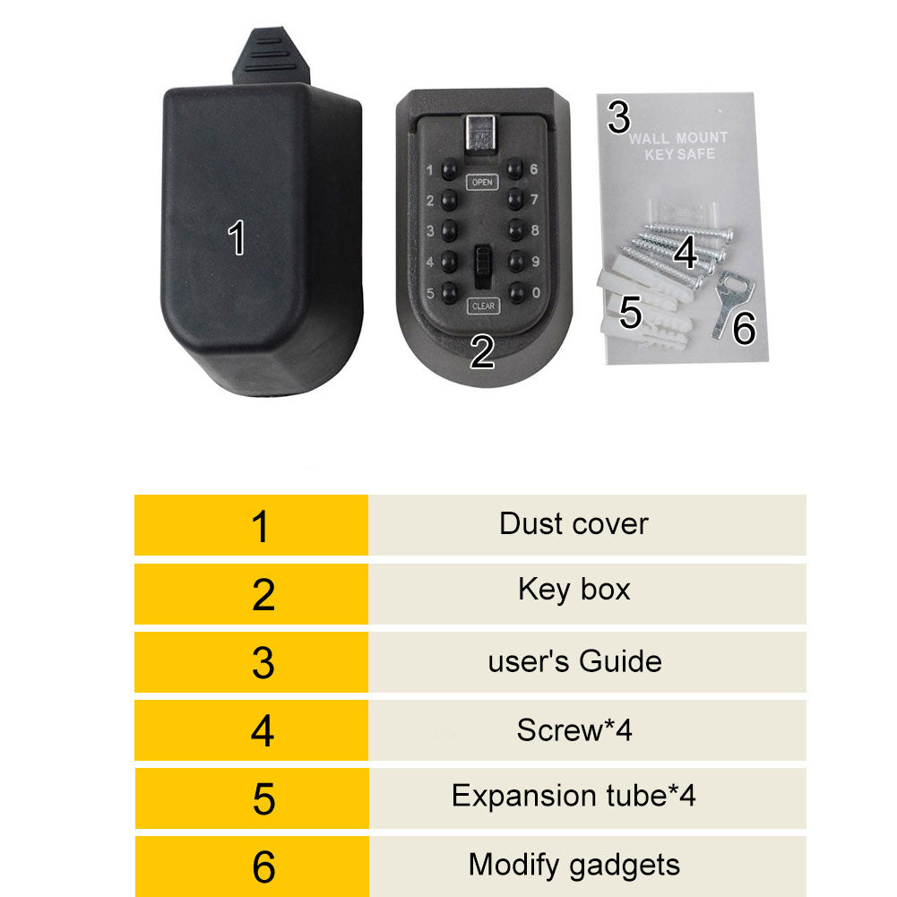 House Exterior Wall Mount Safety Key Keeper Alloy Password Lock Storage Box