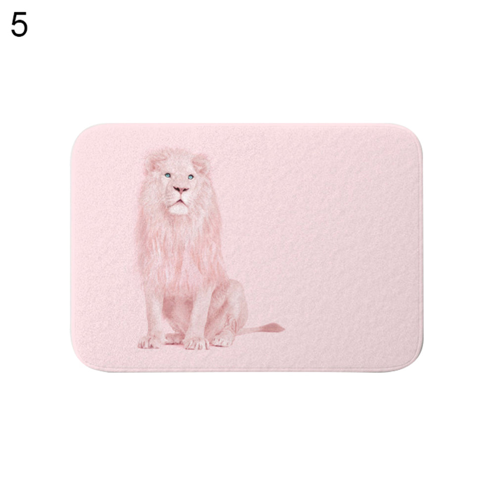 Moon Lion Grid Pattern Bathroom Kitchen Door Anti-Slip Floor Mat Rugs Carpet Pad