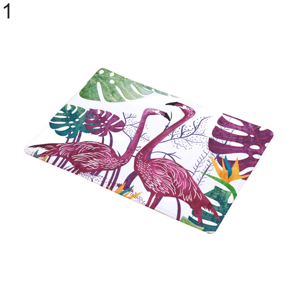 Fashion Flamingo Pattern Anti-slip Doormat Floor Mat Kitchen Bathroom Home Decor