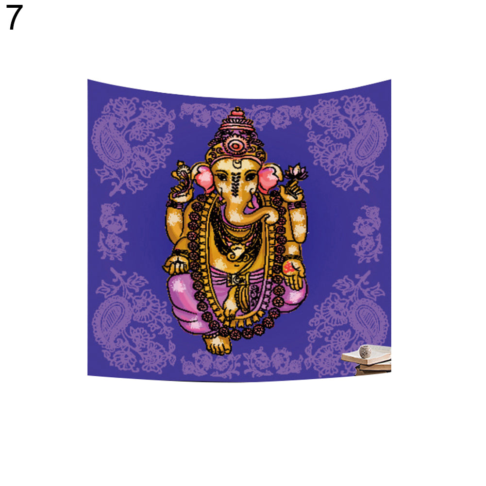 59x51 inch India Elephant God Ganesh Yoga Hanging Tapestry Home Decoration Gift
