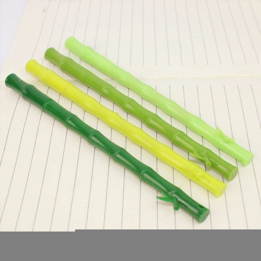 5Pcs Bamboo Shape 0.38mm Ballpoint Black Gel Ink Pen School Supplies Stationery