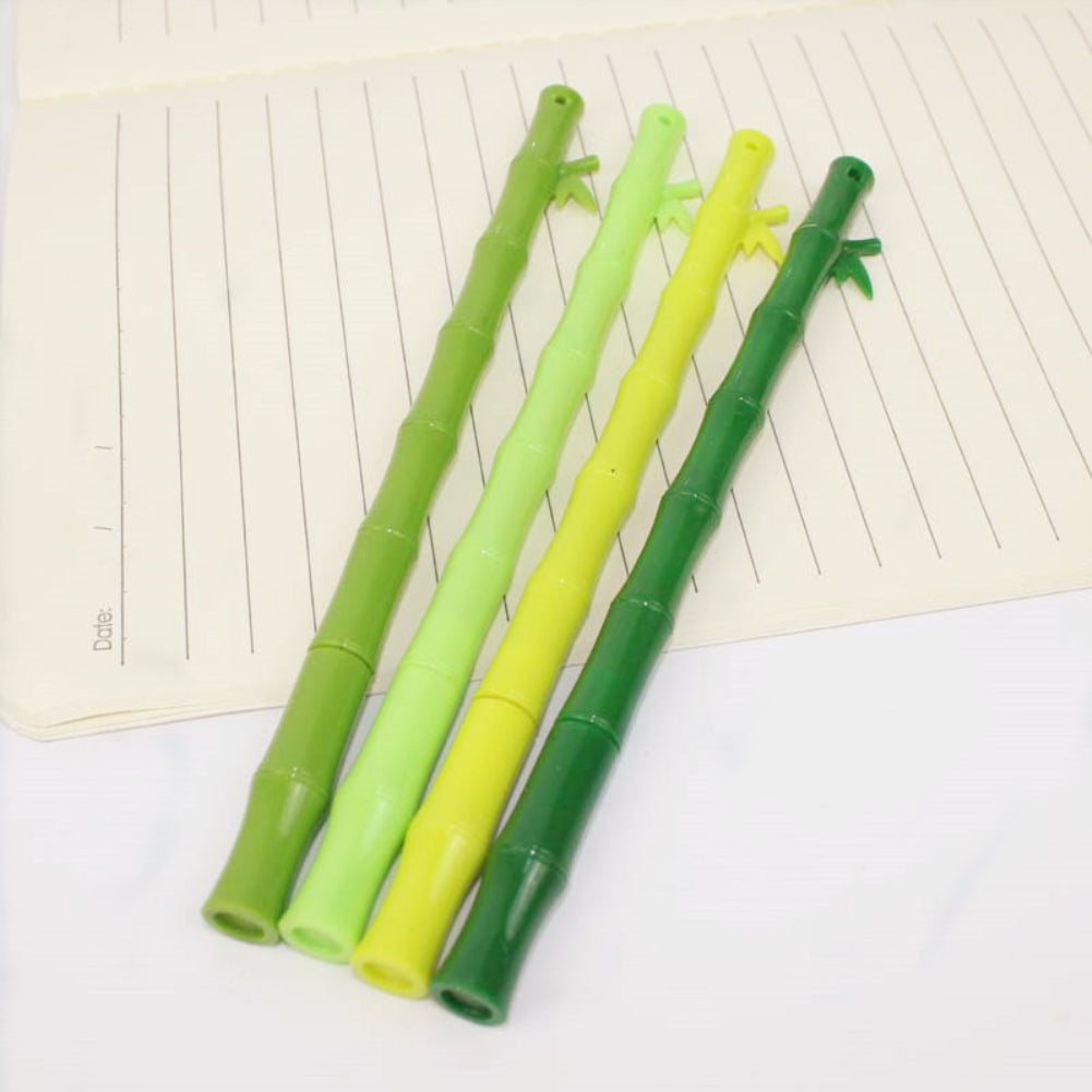 5Pcs Bamboo Shape 0.38mm Ballpoint Black Gel Ink Pen School Supplies Stationery