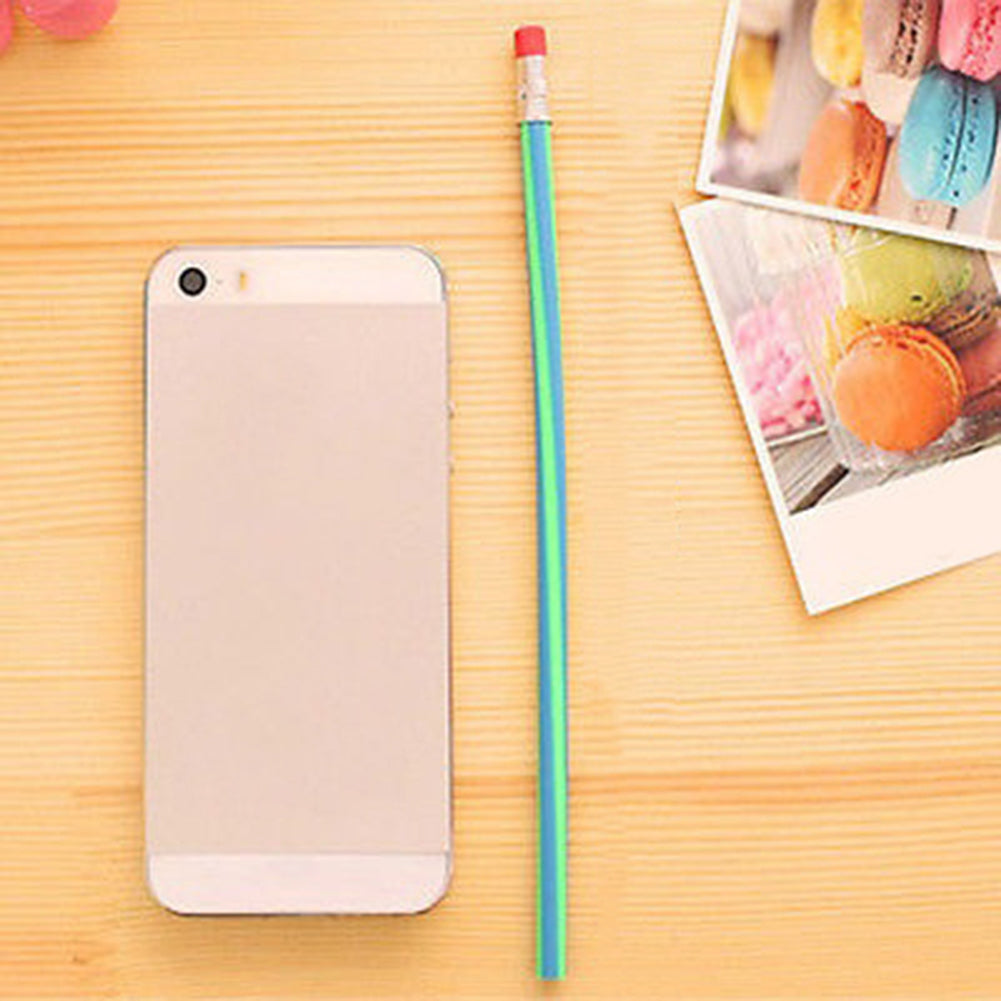 5 Pcs Colorful Magic Bendy Flexible Soft Pencils Pen with Eraser Kids Study Gift