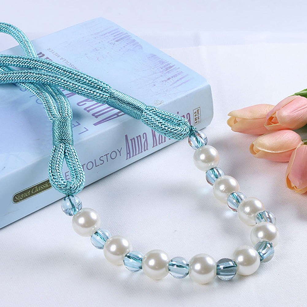 Modern Beaded Curtain Rope Tiebacks Holdback Tie Belt for Room Window Decor