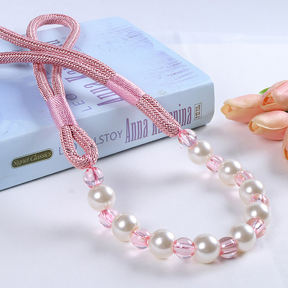 Modern Beaded Curtain Rope Tiebacks Holdback Tie Belt for Room Window Decor