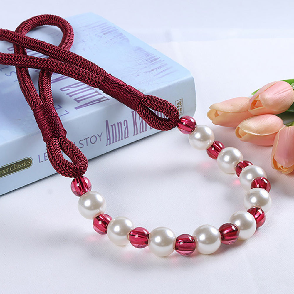 Modern Beaded Curtain Rope Tiebacks Holdback Tie Belt for Room Window Decor