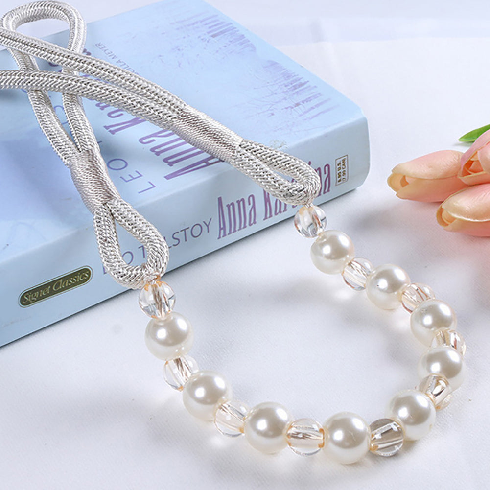 Modern Beaded Curtain Rope Tiebacks Holdback Tie Belt for Room Window Decor