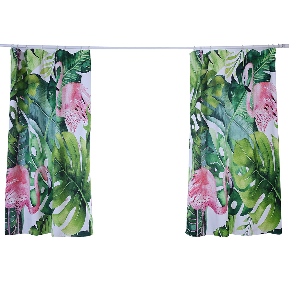 Tropical Leaves Flamingo High Shading Curtain Window Drape Valance Home Decor