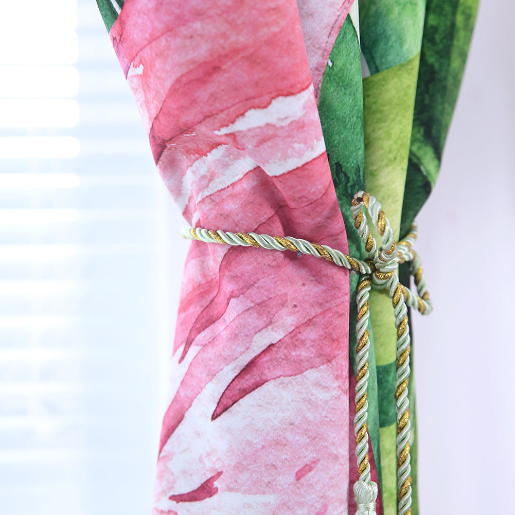 Tropical Leaves Flamingo High Shading Curtain Window Drape Valance Home Decor