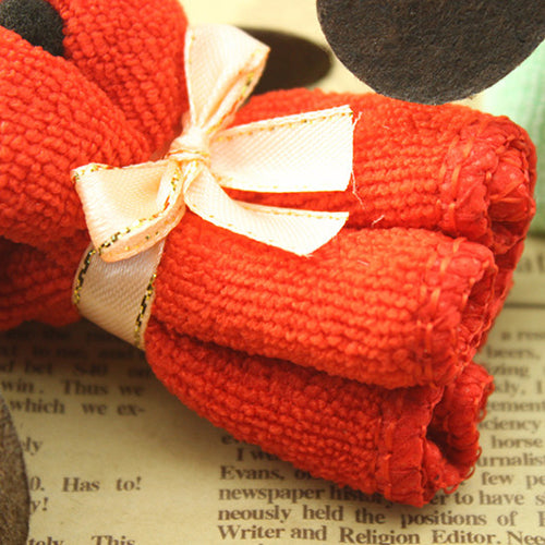 Cute Dog Cake Shape Towel Soft Breathable Cotton Washcloth Wedding Gifts Present