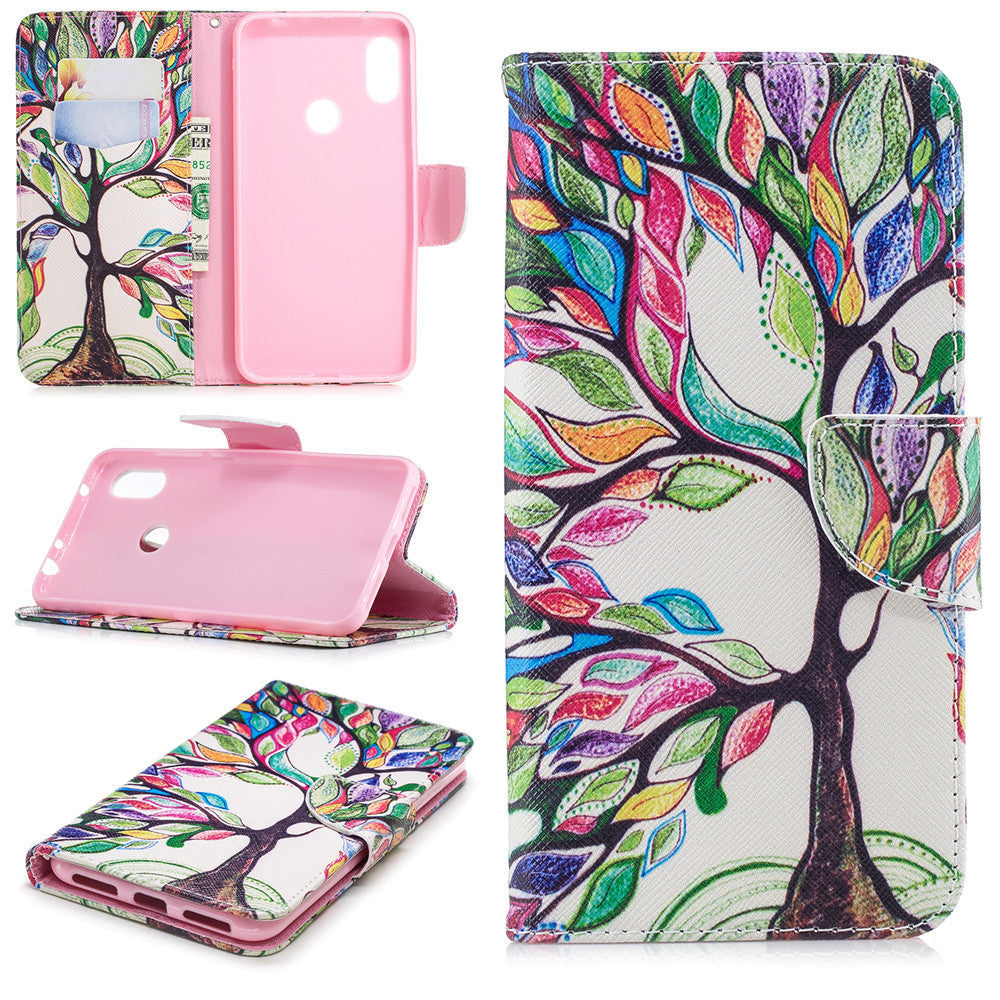 ,Painted clamshell all inclusive with wallet? for Red mi 6 tree