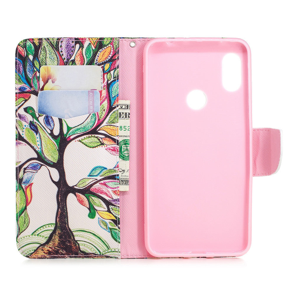 ,Painted clamshell all inclusive with wallet? for Red mi 6 tree
