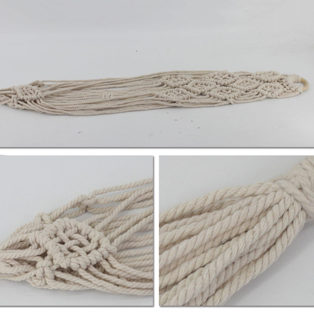 Handmade Indoor Balcony Garden Flower Pot Bonsai Hanging Rope Basket Wall Decor