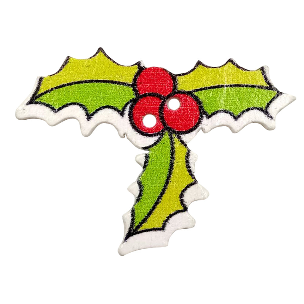 50 Pcs Leaves Shape Three Holes Wooden Buttons DIY Sewing Scrapbooking Accessory