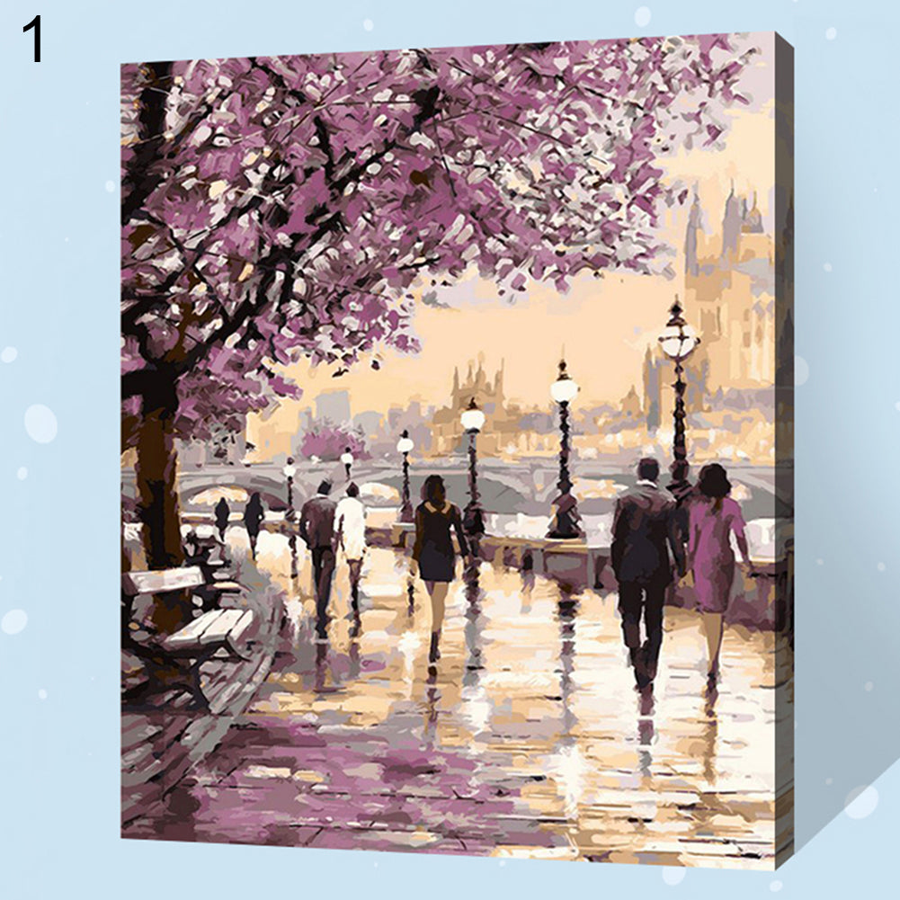 40x50cm Bridge Scenery Ballet Woman DIY Oil Painting Paint By Numbers Kit Decor