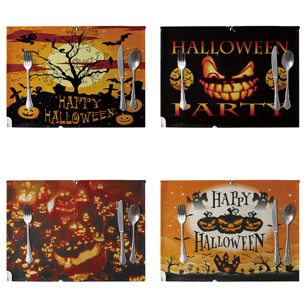 Halloween Style Heat Insulation Mat Linen Placemat Kitchen Dining Table Decor