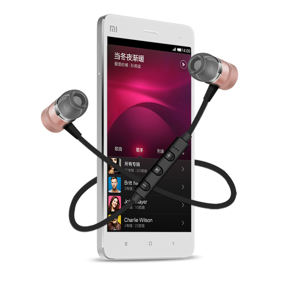 Wireless Bluetooth Headphones Sport Running Headset Metal Magnetic Super Bass Earphones Stereo Earbuds with HD Mic