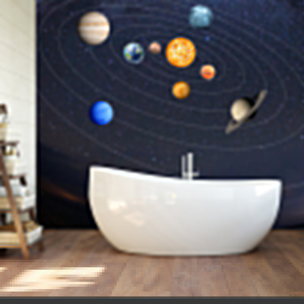 9Pcs Nine Planets Moon Earth Decor Removable Home Decal Luminous Wall Stickers