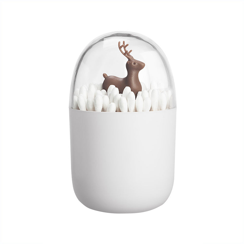 Cute Elk Cactus Cotton Swab Toothpick Holder Home Organizer Storage Box Case