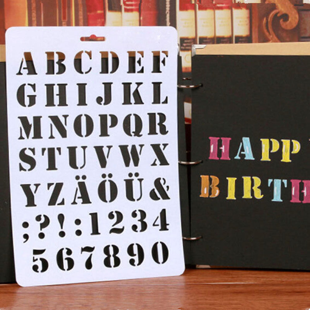 Hollow Letter Alphabet Number Stencils Painting Scrapbooking Paper Cards Craft