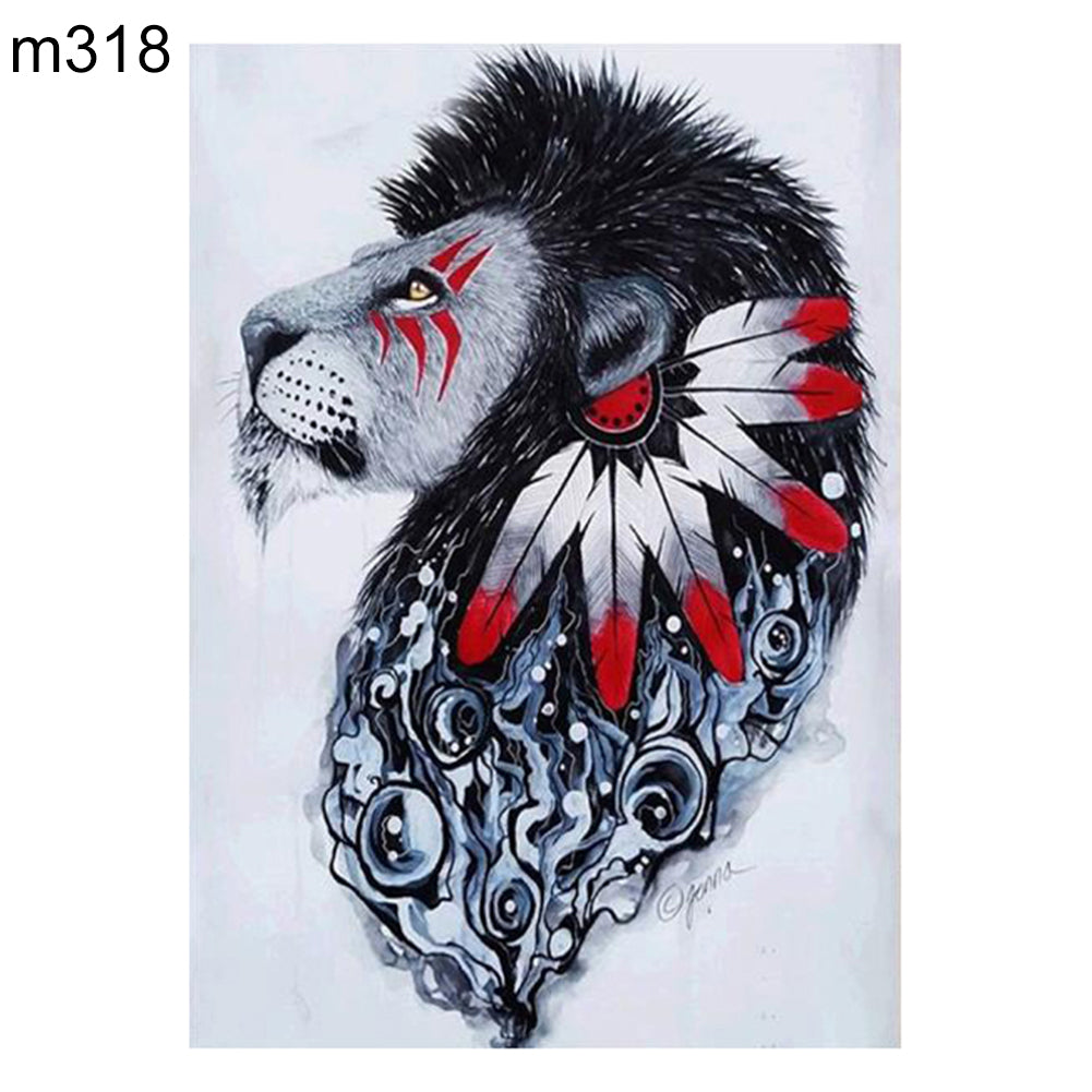 Tribal Lion Head Cool DIY Full Diamond Painting Cross Stitch Craft Wall Decor