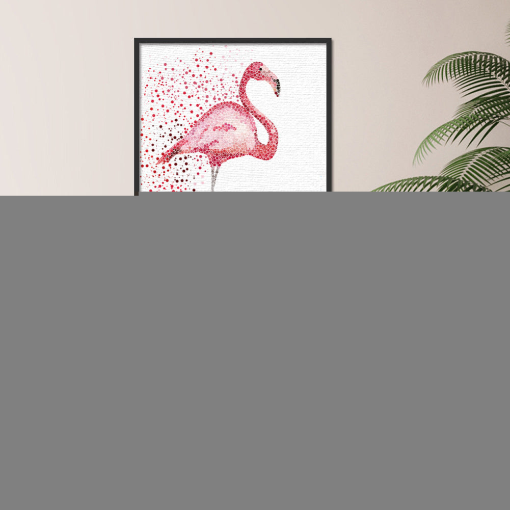 Flamingo Fashion Modern Frameless Abstract Oil Painting Wall Art Home Decor