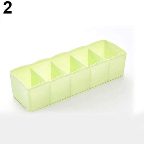 5 Compartment Socks Underwear Bra Tie Drawer Storage Box Clothes Organizer Case
