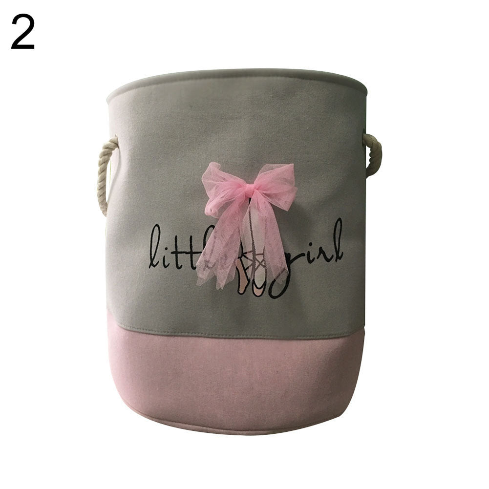 1Pc Ballet Girl Laundry Basket Dirt Clothes Toys Storage Bucket Organizer Bag