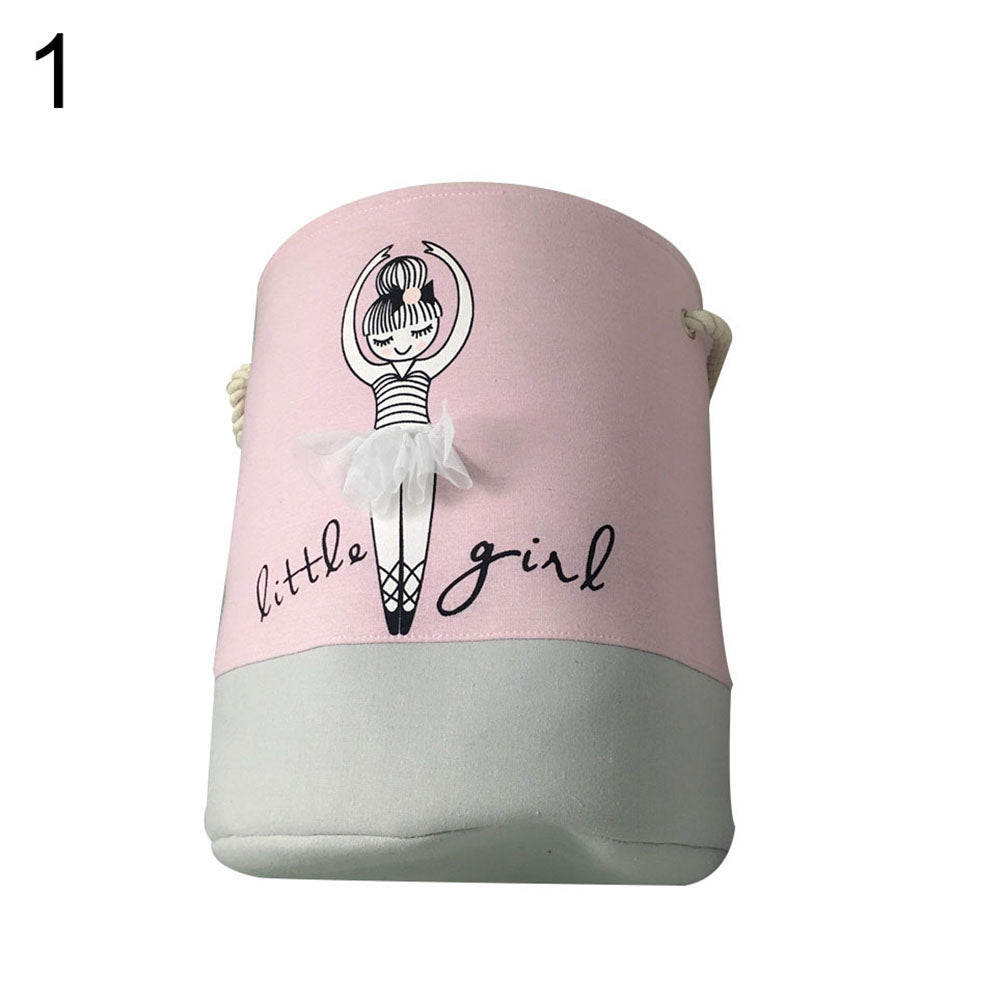 1Pc Ballet Girl Laundry Basket Dirt Clothes Toys Storage Bucket Organizer Bag