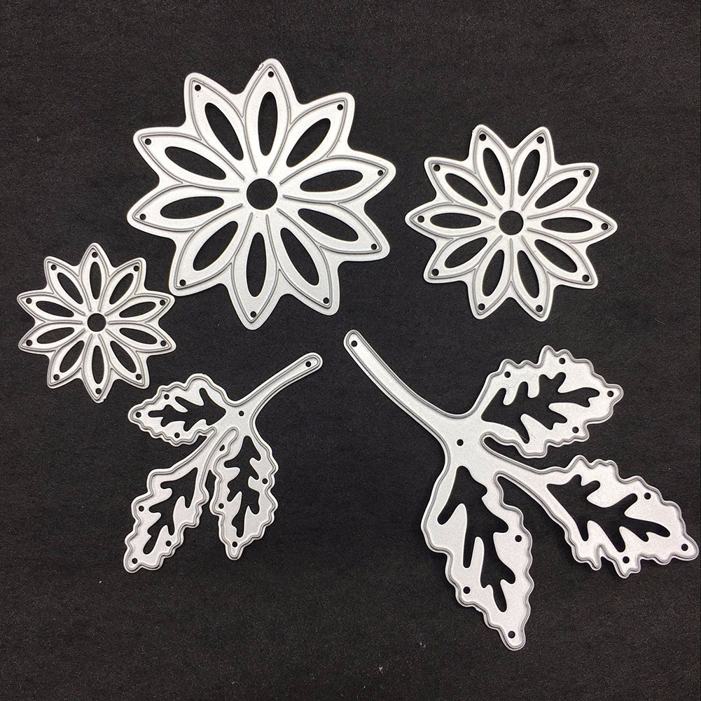 5Pcs/Set Metal Flower Leaves DIY Cutting Die for Album Scrapbooking Embossing