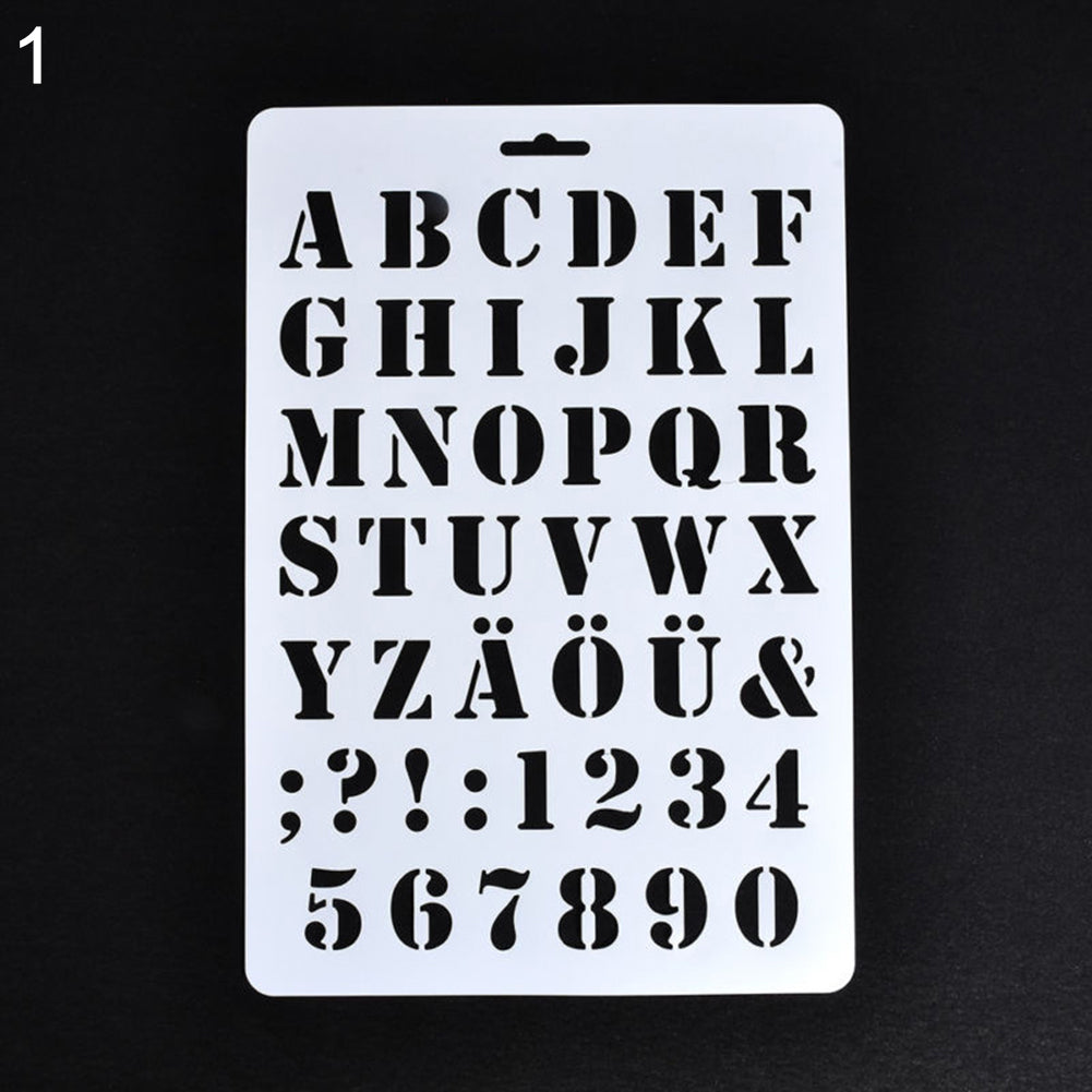 Hollow Letter Alphabet Number Stencils Painting Scrapbooking Paper Cards Craft