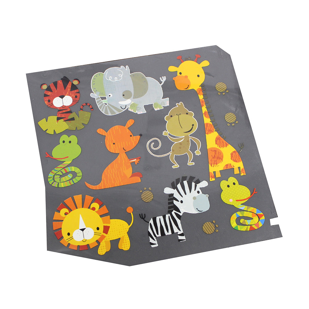 Colorful Animal Zoo Clothes Giraffe Lion Snake Pattern T-Shirt Sticker Decor