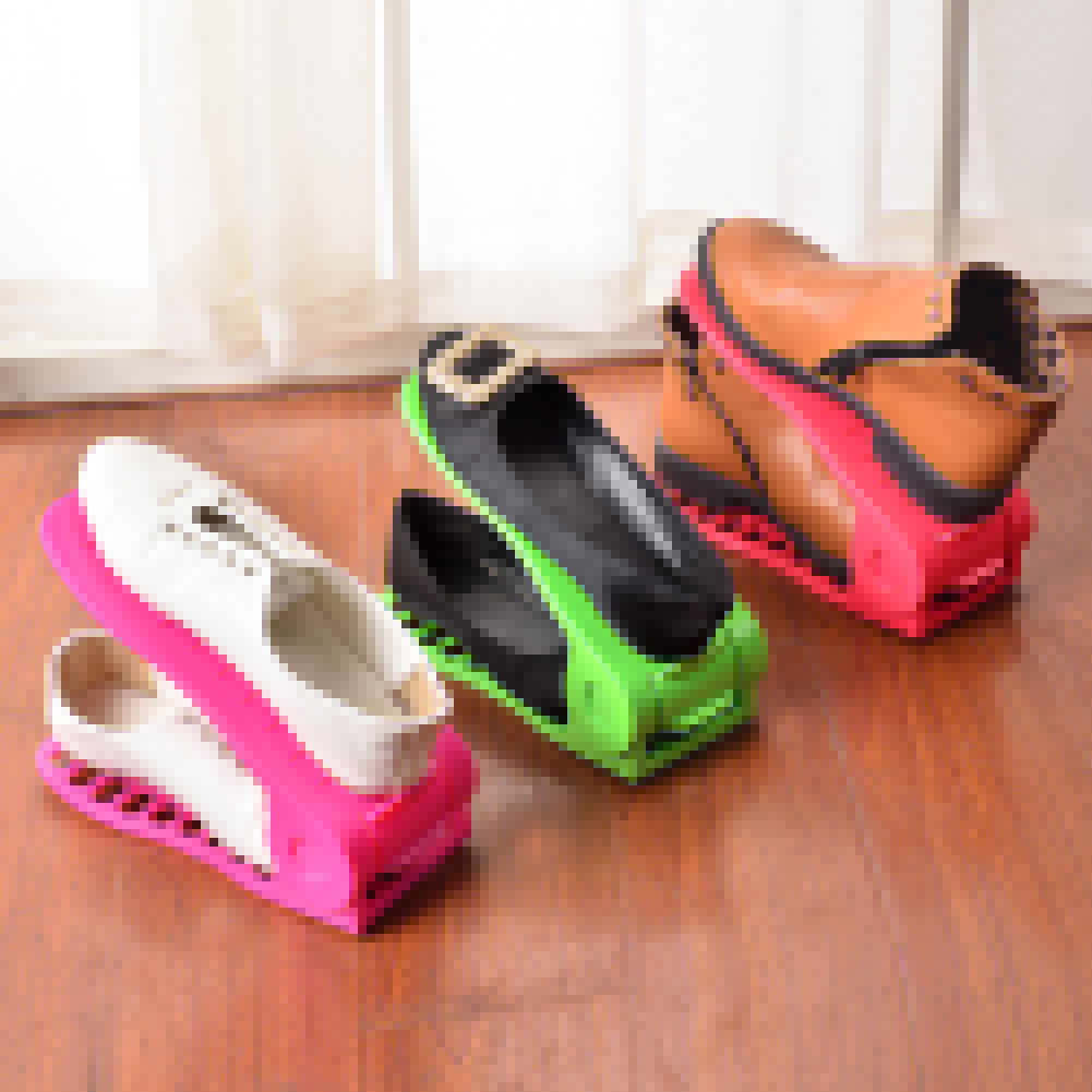 Home Shoes Base Space Saver Adjustable Double Layer Holder Rack Storage Shelf