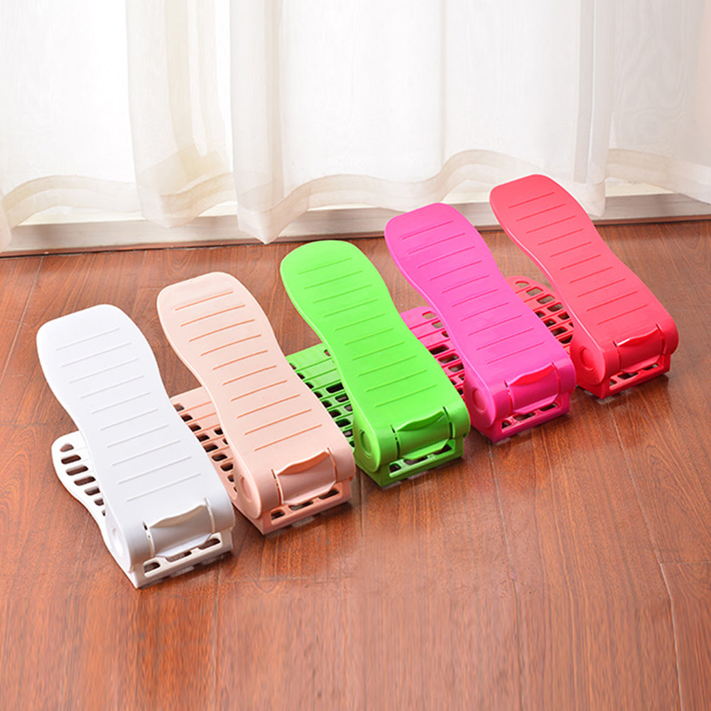Home Shoes Base Space Saver Adjustable Double Layer Holder Rack Storage Shelf