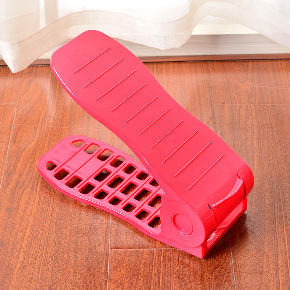 Home Shoes Base Space Saver Adjustable Double Layer Holder Rack Storage Shelf