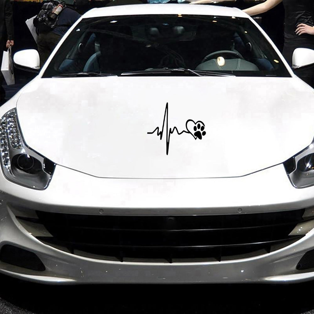 ECG Heart Dog Footprint Car-Styling Body Window Decals Reflective Sticker Decor