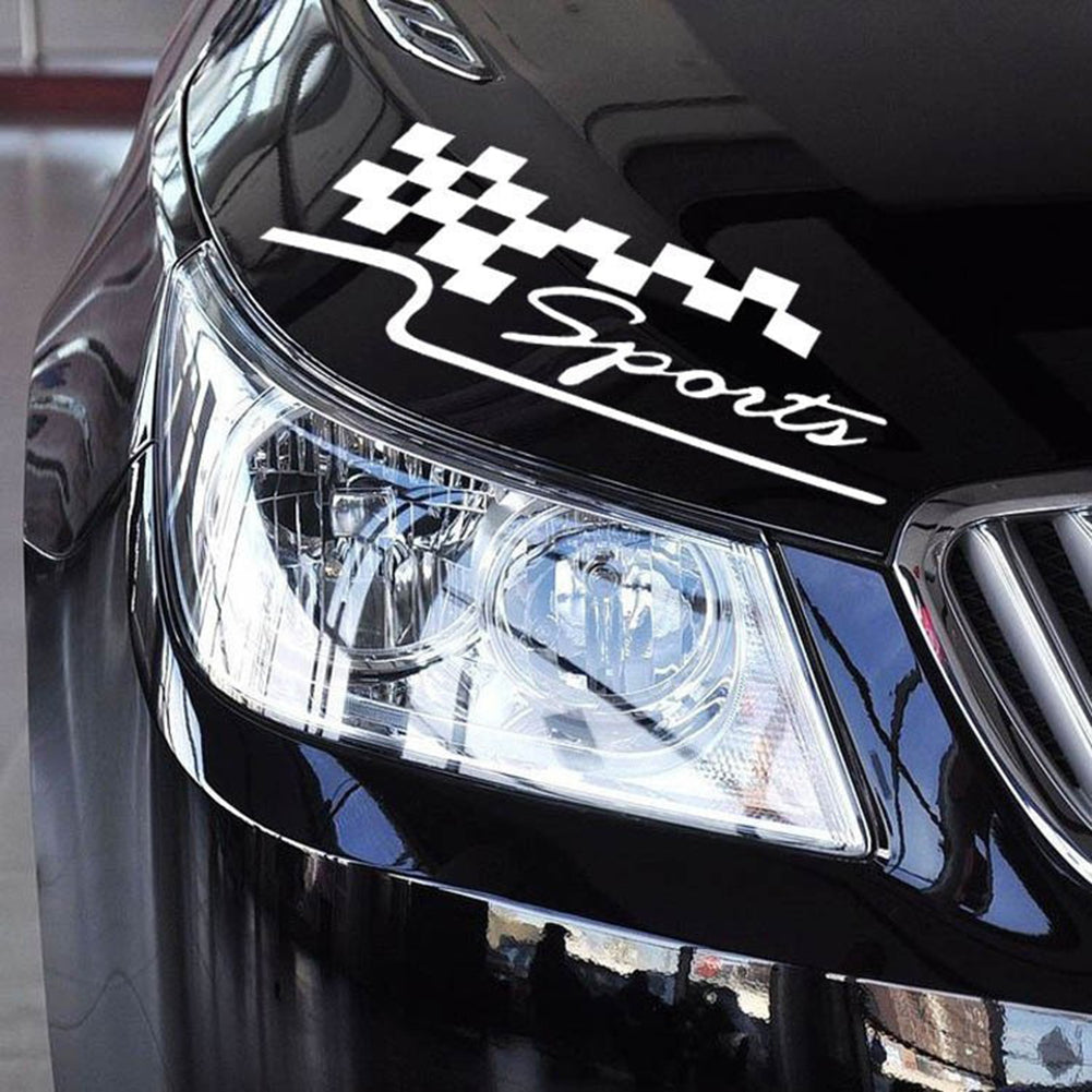 SPORT Letter Checkered Racing Flag Removable Car Sticker Auto Reflective Decal