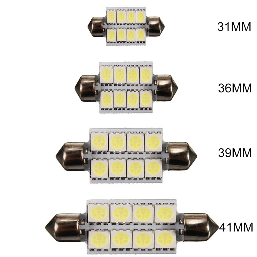 8SMD 5050 LED Car Dome Interior White Light Universal Read Bulbs Lamp Tool