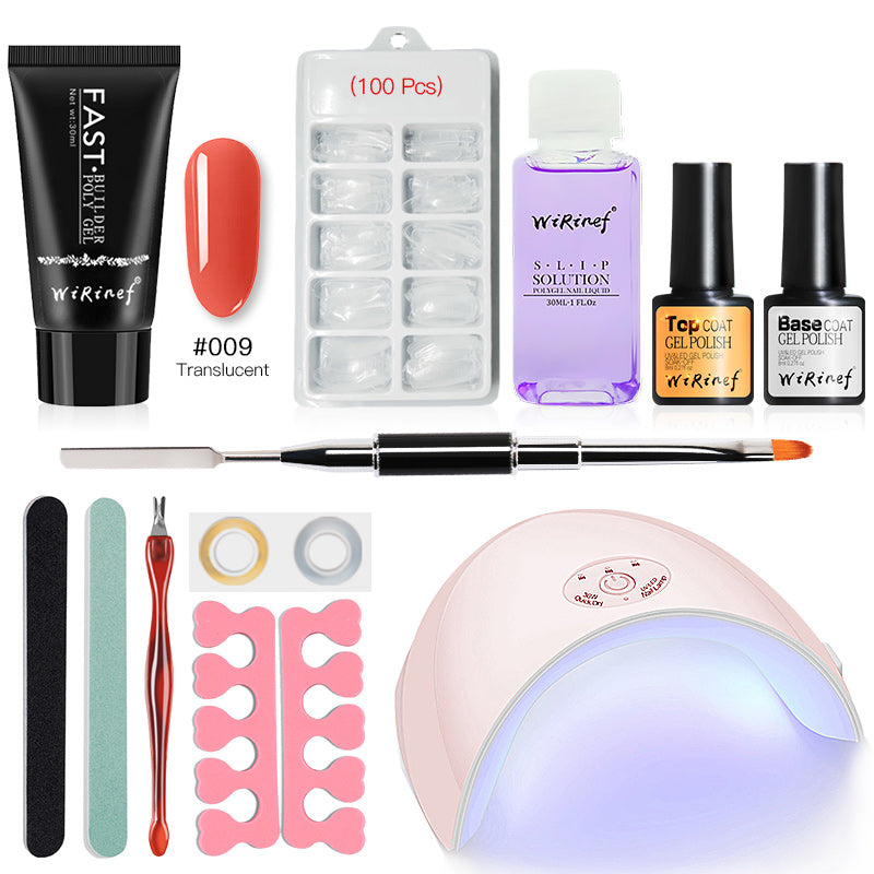Quick Builder Poly Gel Set Nail Polish UV Gel Varnish Nail Extension Top Base Coat Primer Gel 36w Nail Dryer Kit