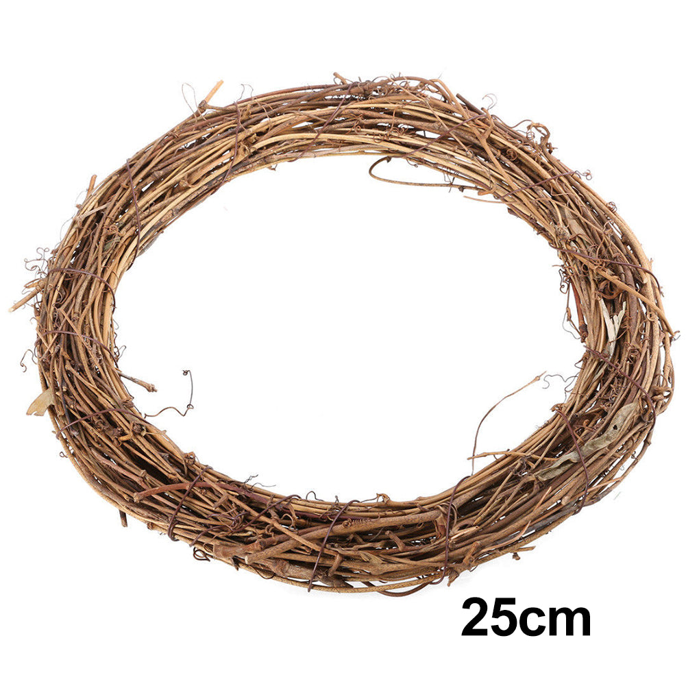 Christmas Natural Dried Rattan Ring Wreath Garland Home Door Wall DIY Xmas Decor
