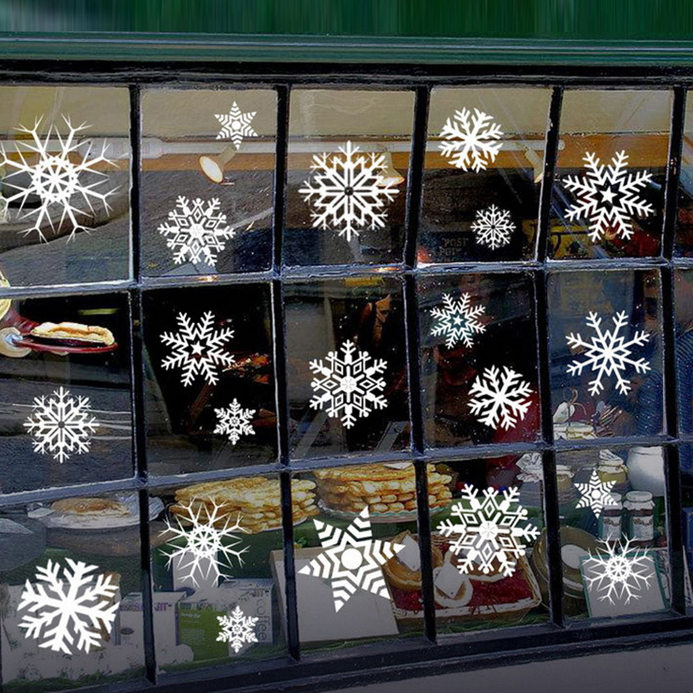 2Pcs Christmas Snowman Santa Claus Glass Window Decor Static Cling Sticker Decal