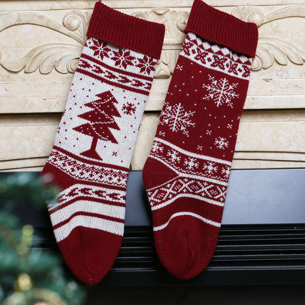 Christmas Tree Snowflake Stocking Candy Gift Bag Xmas Decor Hanging Ornament