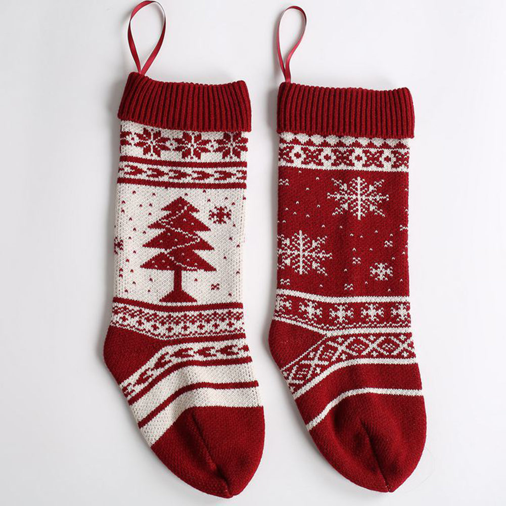 Christmas Tree Snowflake Stocking Candy Gift Bag Xmas Decor Hanging Ornament