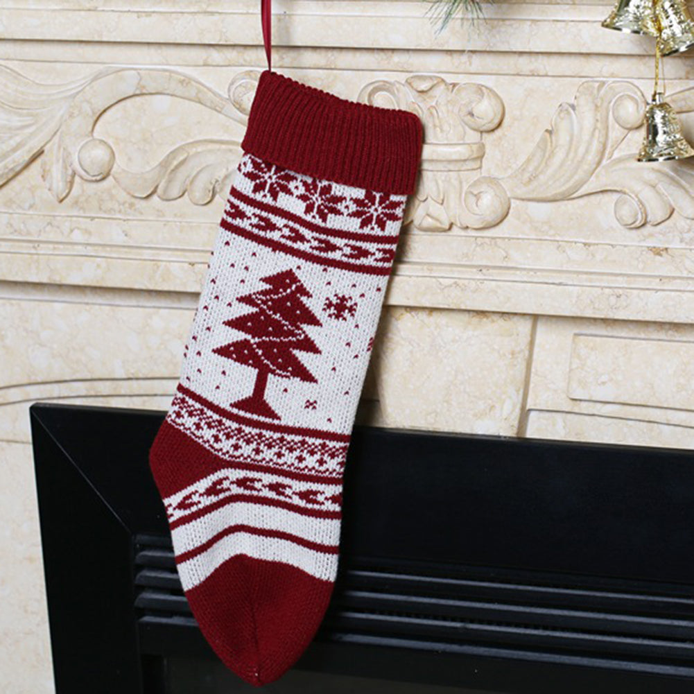 Christmas Tree Snowflake Stocking Candy Gift Bag Xmas Decor Hanging Ornament
