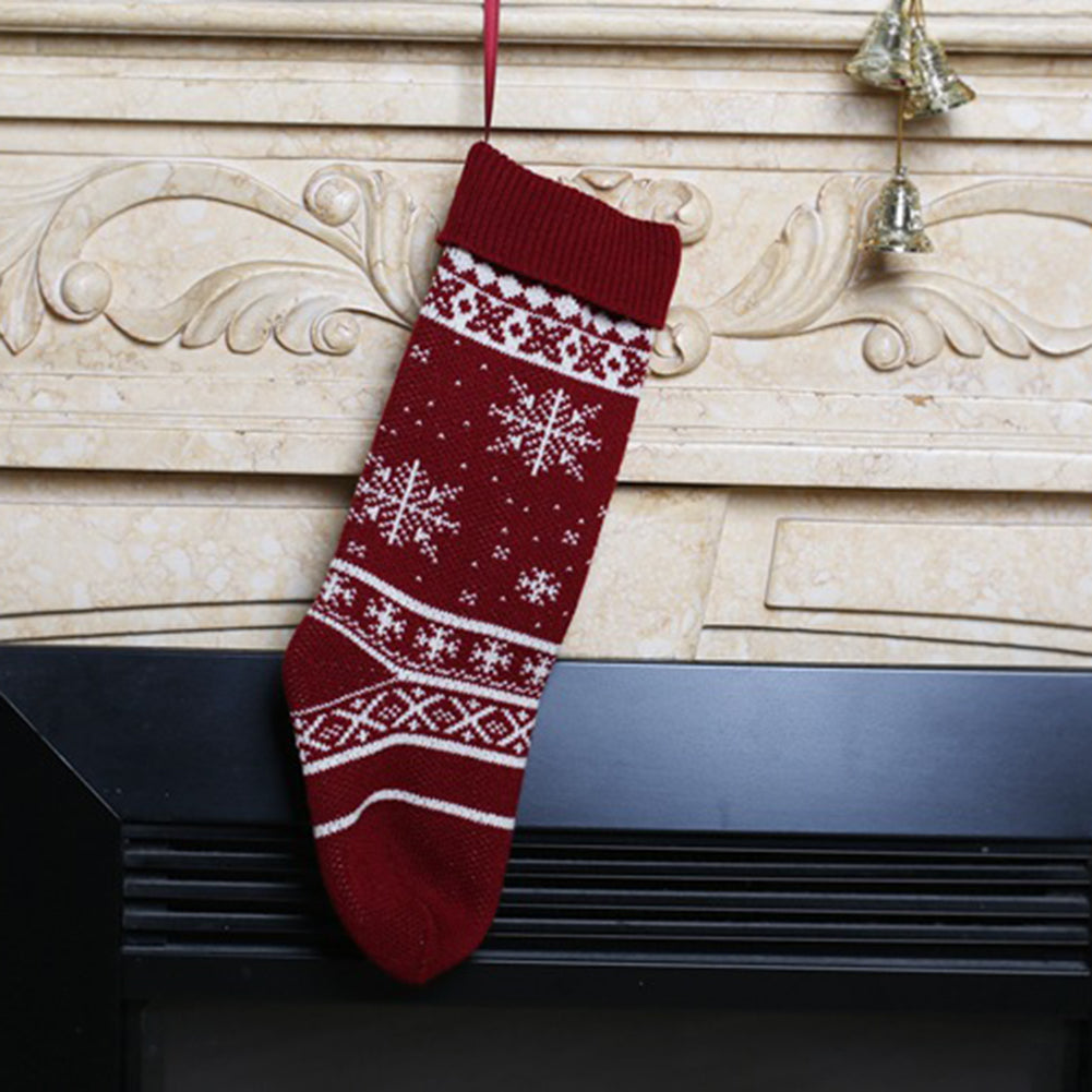 Christmas Tree Snowflake Stocking Candy Gift Bag Xmas Decor Hanging Ornament