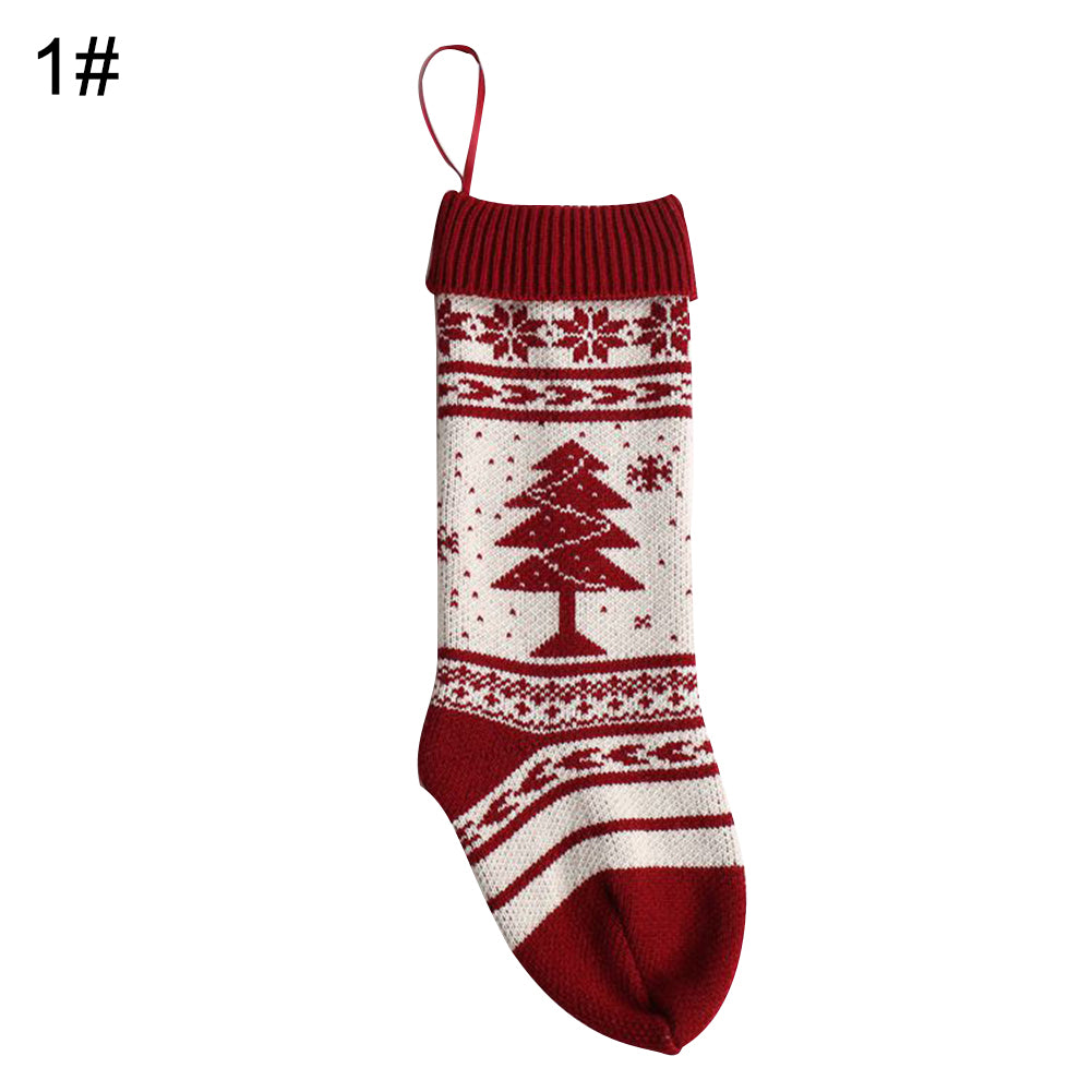 Christmas Tree Snowflake Stocking Candy Gift Bag Xmas Decor Hanging Ornament